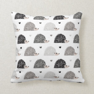 Hedgehogs and Hearts Throw Pillow