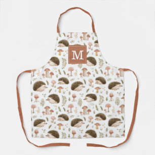 Hedgehogs and Mushrooms Kitchen Apron
