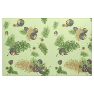 Hedgehogs and Pinecones fabric
