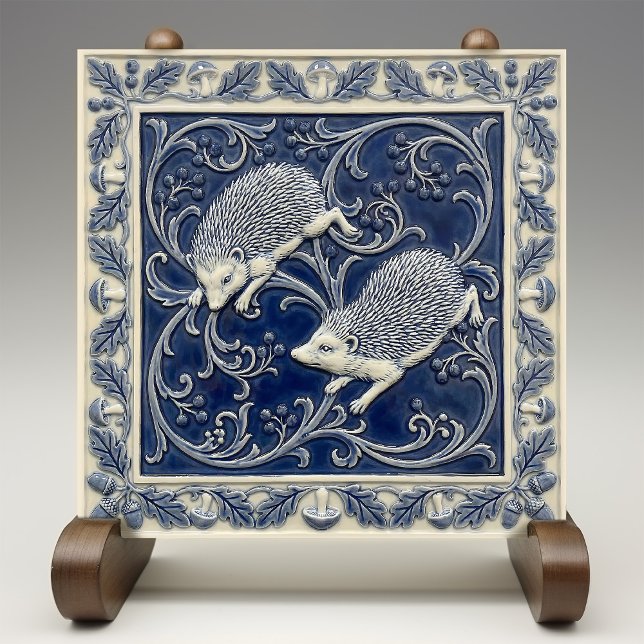 Hedgehogs Arts & Crafts Wall Decor Tile (Creator Uploaded)