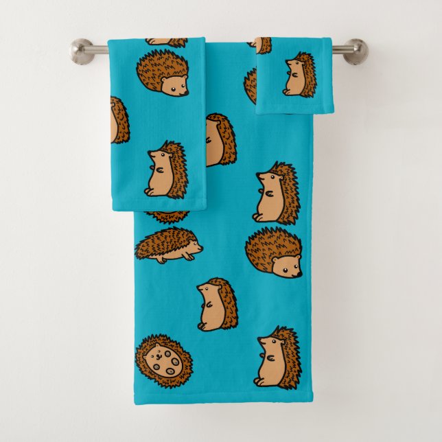 Hedgehogs Bath Towel Set (Insitu)
