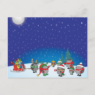 Hedgehog's Christmas magic Holiday Postcard