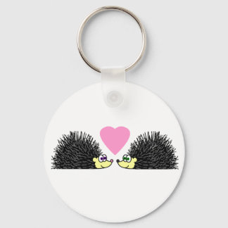 Hedgehogs Cute In Love Keychain