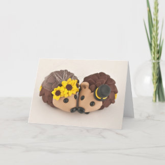 Hedgehogs in Love Cake Topper Greeting Card