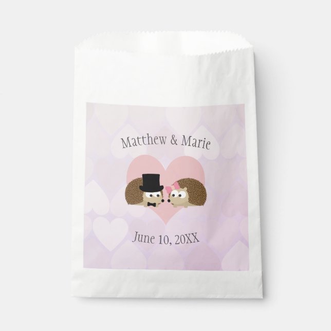 Hedgehogs in Love Favour Bag (Front)