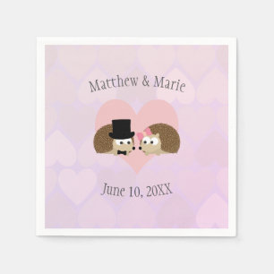 Hedgehogs in Love Hedgehog Wedding Napkin