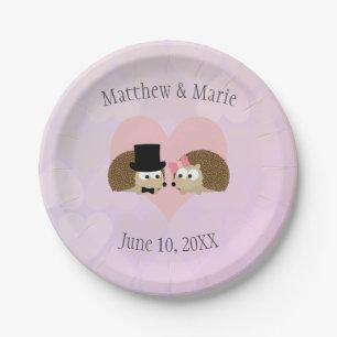 Hedgehogs in Love Hedgehog Wedding Paper Plate