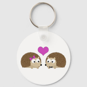 Hedgehogs in love keychain