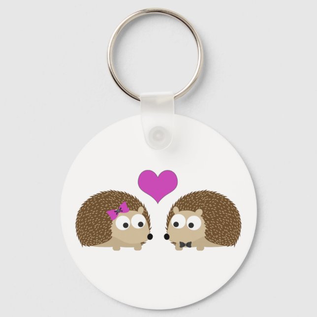 Hedgehogs in love keychain (Front)