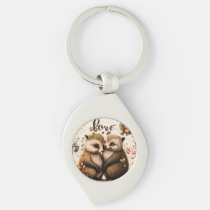 hedgehogs in love keychain