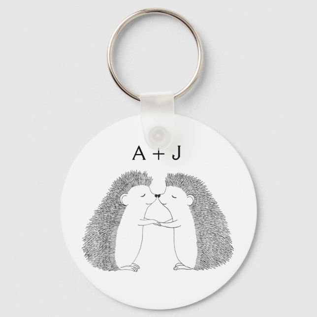 Hedgehogs Key chain Cute Hedgehog Couple Key chain (Front)