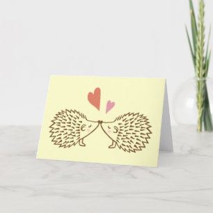 Hedgehogs Kiss Hearts Je vous aime Carte de voeux