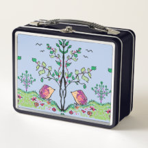 Hedgehogs on Sky Blue Lunch & Fun Box