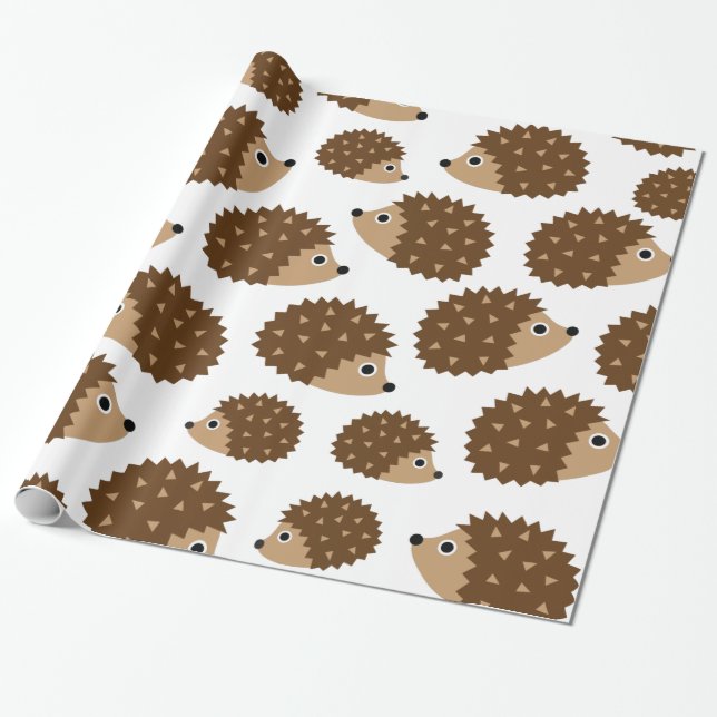 Hedgehogs seamless pattern (ver.6) wrapping paper (Unrolled)