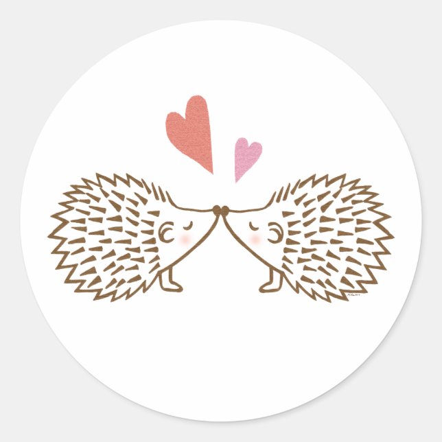 Hedgehogs Sticker Hedgehog Love wedding favor (Front)