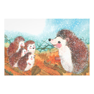 Hedgehogs talking to each other Illustration Photo Print