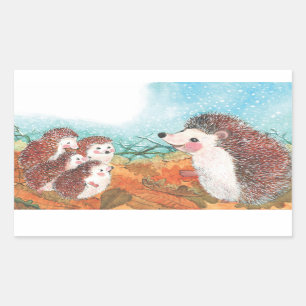 Hedgehogs talking to each other Illustration Sticker