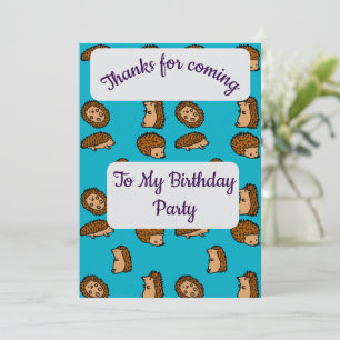 Hedgehogs Thank you Card