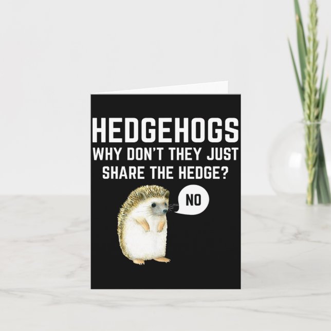 Hedgehogs Why Don't They Just Share The Hedge Funn Card (Front)