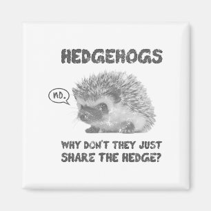 Hedgehogs Why Don't They Just Share The Hedge  Magnet