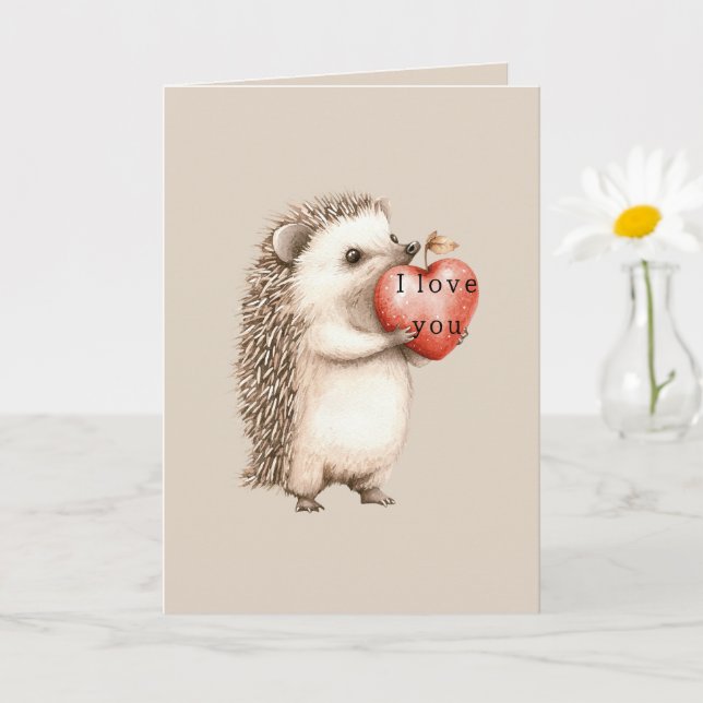Hedgehogs with Heart Love Card (Small Plant)