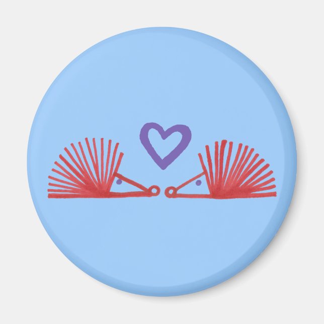 Hedgehogs with Heart Magnet (Front)