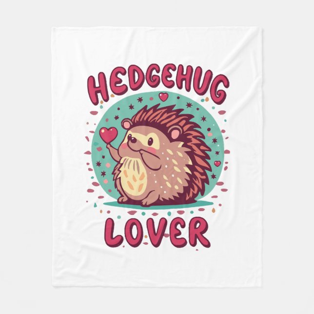 Hedgehug Lover Fleece Blanket (Front)