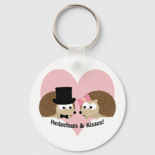 Hedgehugs and Kisses Hedgehog Couple Keychain