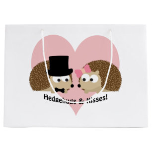 Hedgehugs and Kisses Hedgehog Couple Large Gift Bag