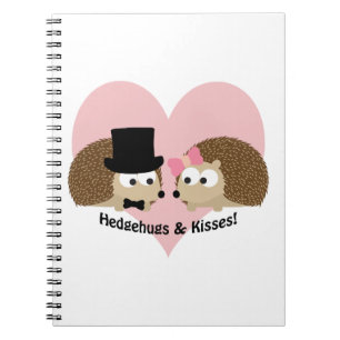 Hedgehugs and Kisses Hedgehog Couple Notebook