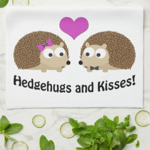 Hedgehugs and Kisses Hedgehog Love Kitchen Towel