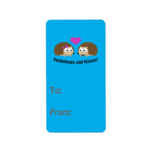 Hedgehugs and Kisses Hedgehog Love Label