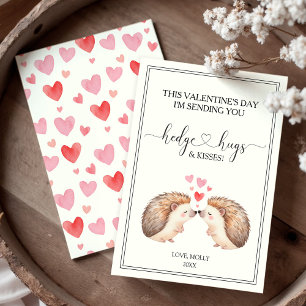 Hedgehugs and Kisses Hedgehog Valentine's Day Card