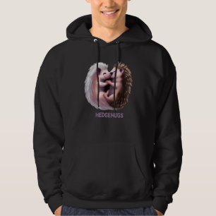 Hedgehugs hedgehog cute pun animal love graphic Hu Hoodie
