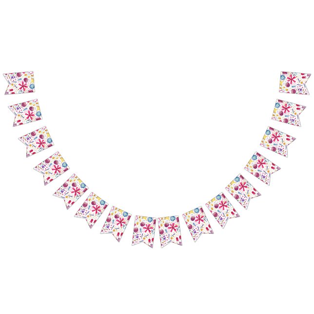 Hedgerow Flowers Watercolor Bunting Flags (All)