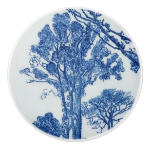 Hedgerows, Cornwall Cobalt Blue Ceramic Art Knob
