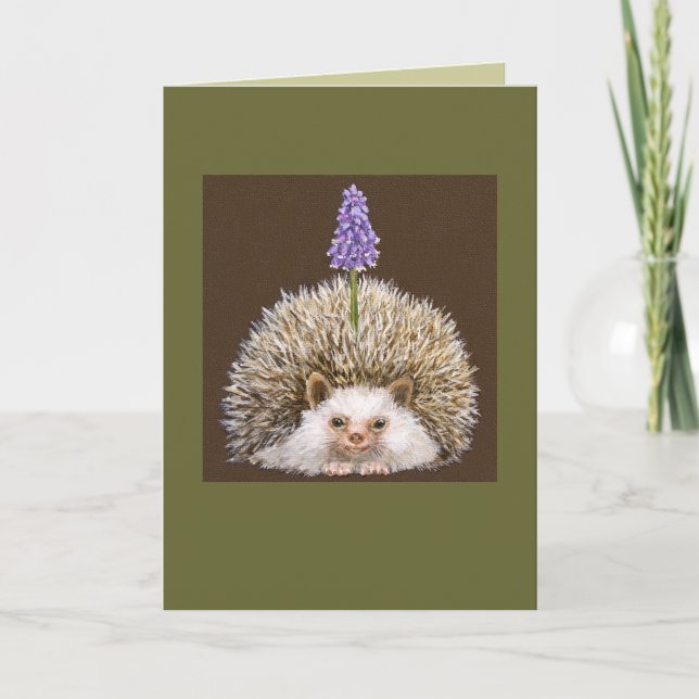 hedghog avec carte hyacinthe au raisin (Devant)
