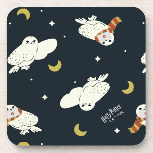 Hedwig Nighttime Moonlight Pattern Coaster