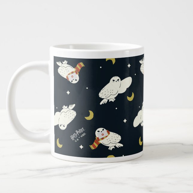 Hedwig Nighttime Moonlight Pattern Large Coffee Mug (Left)
