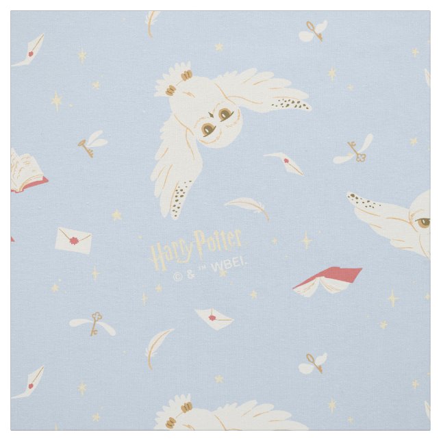 Hedwig Owl Post Letters and Books Pattern Fabric (Swatch)