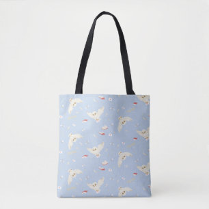 Hedwig Owl Post Letters and Books Pattern Tote Bag