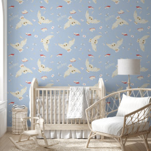 Hedwig Owl Post Letters and Books Pattern Wallpaper