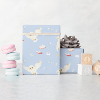 Hedwig Owl Post Letters and Books Pattern Wrapping Paper