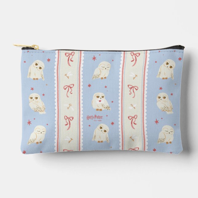 Hedwig Owl Post Stripe Pattern Accessory Pouch (Front)
