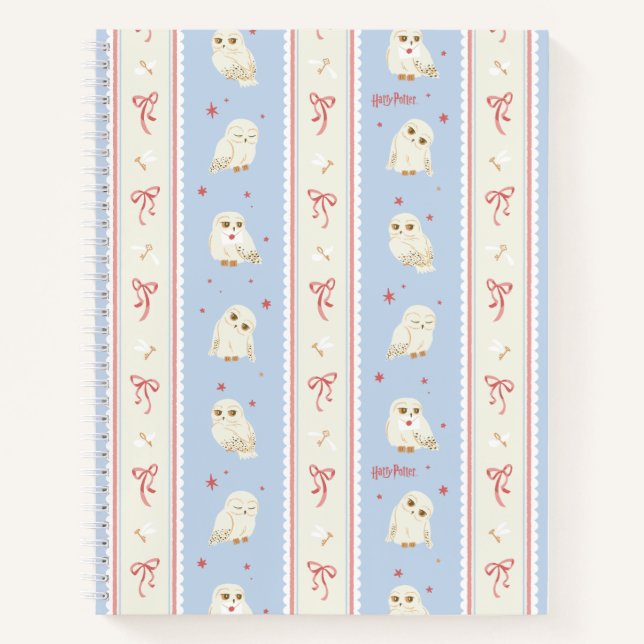 Hedwig Owl Post Stripe Pattern Notebook (Front)