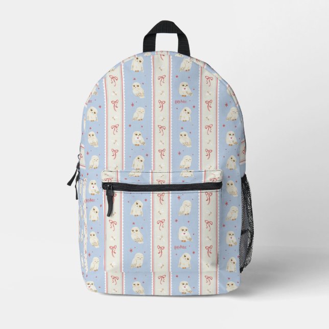Hedwig Owl Post Stripe Pattern Printed Backpack (Front)