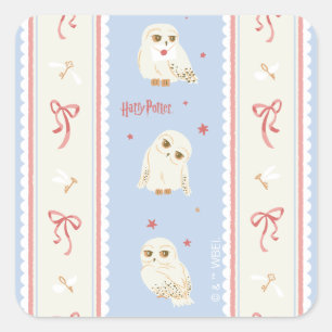 Hedwig Owl Post Stripe Pattern Square Sticker