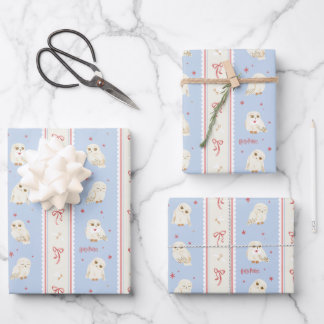 Hedwig Owl Post Stripe Pattern Wrapping Paper Sheet