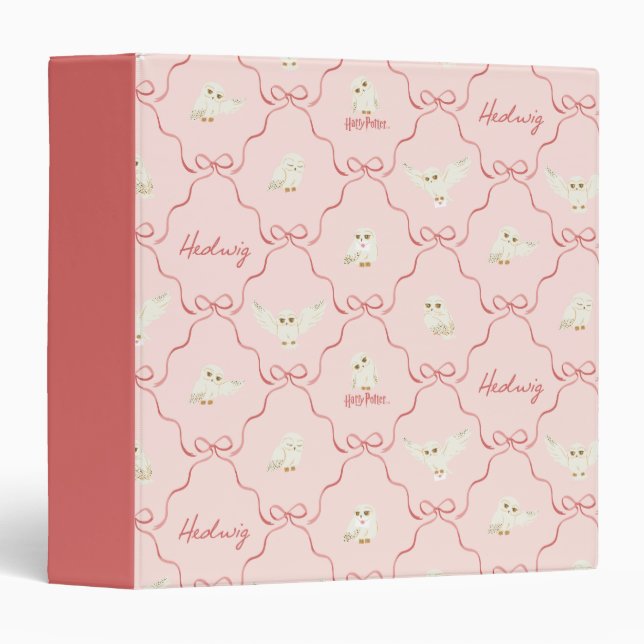 Hedwig Pink Ribbon Pattern Binder (Front/Spine)