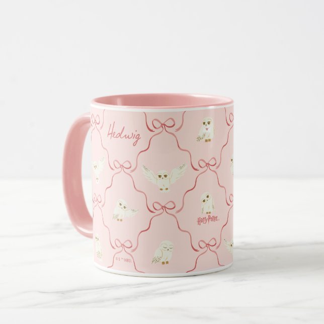 Hedwig Pink Ribbon Pattern Mug (Front Left)